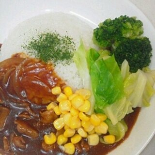 豚肉で…ハヤシライスの温野菜添え